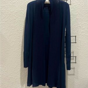 Elegant long Cardigan, by First Orme, Navy Blue